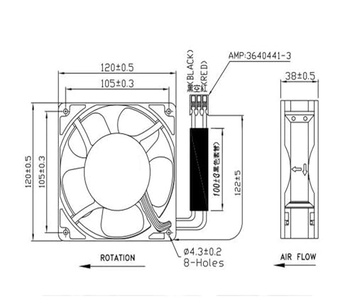 Ventilateur de refroidissement AA1282HB-AT 220V axial pour boîtier technique