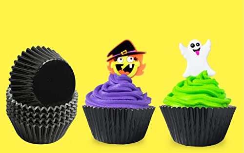 Black-Foil Cupcake Case Liners 100 Pcs Metallic Paper Baking Cups For Birthday Parties, Weddings Or Baby Showers … #TOP7