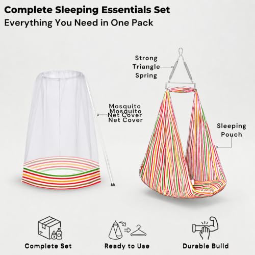 Image of VParents Sleeping Essentials with Mosquito Net & Spring, Neonate (Red)