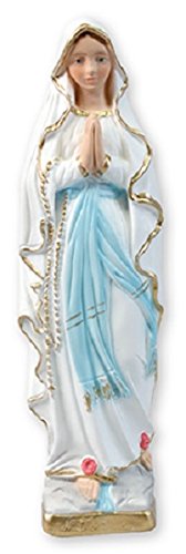 C Bc White 8.5" (21Cm) Plaster Our Lady Of Lourdes Statue Ornament