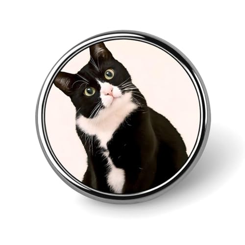 ピンバッジ 黒猫 ねこ 猫柄 ネコ柄 ブローチ ラペルピン 円型 フォーマル 胸飾り アクセサリー 卒業式 結婚式 卒園式 入学式 誕生日 記念日 簡単取付 人気 おしゃれ かわいい プレゼント 贈り物 ギフト