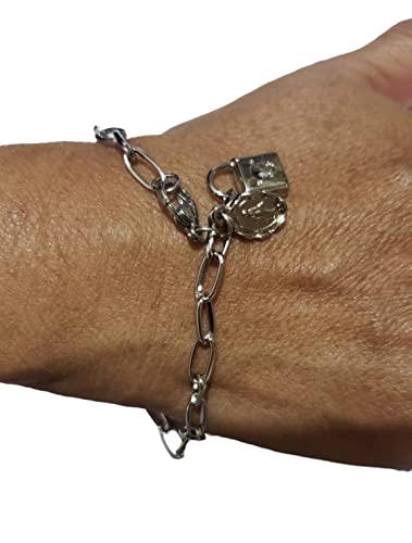 Pulseira Cadeia Consagração Nossa Senhora Das Graças Medalha Milagrosa 20cm