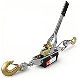 YATOINTO Come Along Winch 2-Ton with 7.54FT Steel Cable & 2 Hooks Heavy Duty Power Cable Come Along - Dual Gears Manual Winch for Vehicle Rescue & Automotive Hoist