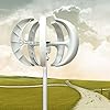 Aerogenerador 600W 24V Generador de turbina eólica Linterna blanca Generador de viento vertical 5 palas Kit de turbina eólica con controlador Sin poste