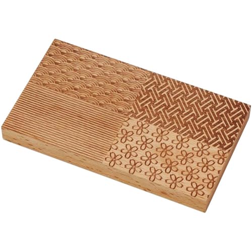 Molde de madera con relieve de hojas onduladas para repostería casera 2