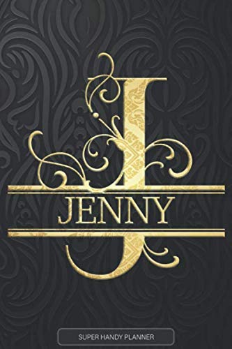 Jenny: Jenny Name Planner, Calendar, Notebook ,Journal, Golden Letter Design With The Name Jenny
