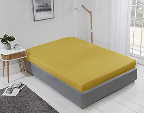 Emma Barclay Lyla Fitted Sheet in Ochre - Double, Yellow
