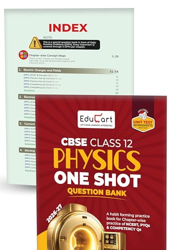 Image of Educart CBSE Class 12 One Shot Question Bank Physics, Chemistry, Mathematics & English Core 2026-27 (Set of 4 Books) | NCERT Questions, PYQs & Competency-Based Qs | CBSE Board 2027