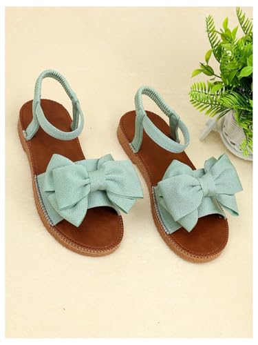 Image of GORGLITTER Women's Bow Flat Sandals 2026 Dressy Cute Ankle Strap Slides | Summer Shoes for Women 2026, Slip On Open Toe Flats, Slingback Slides, Vacation Dress Sandals