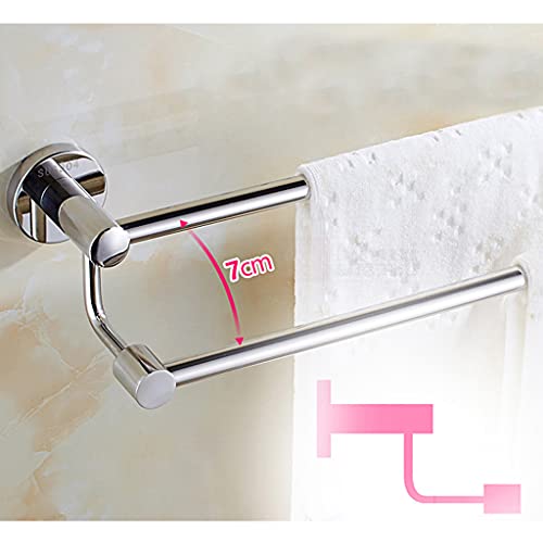 Barre de serviette de bain en acier inoxydable poli bleu 50cm