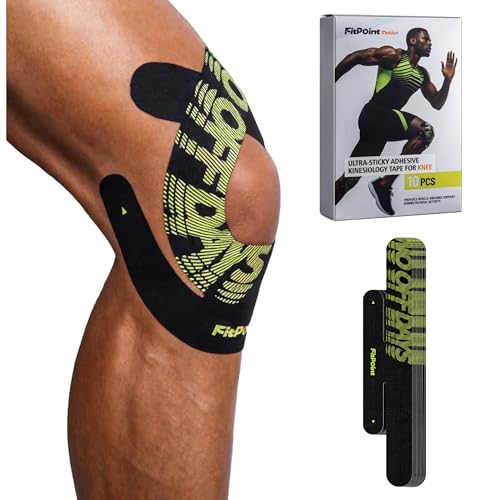 Kinesiology Tape for Knees 10 Pcs Ultra-Sticky Patella Knee Tape for Knee Pain Relief & Knee...