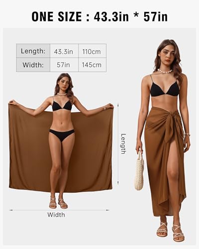 Image of Eicolorte Womens Beach Cover Up Chiffon Sheer Bikini Beach Swimsuit Coverup Sarong Pareo Wraps for Women