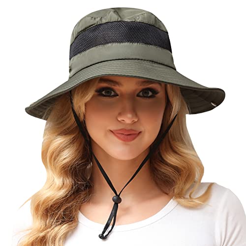 Golden Scute Sun Hat For Women/Men, Wide Brim Sun Hats Uv Protection Fishing Hat Bucket Hat For Beach Fishing Hiking (Green) #TOP11