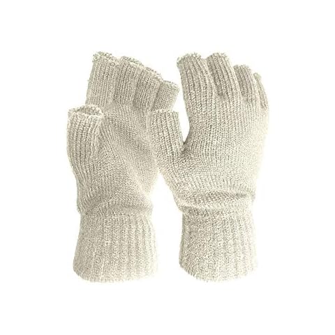 Fingerless Gloves for Women Men Men's and Winter Warm Solid Color Knitted Half-Finger Gloves for Holiday Party White Cover