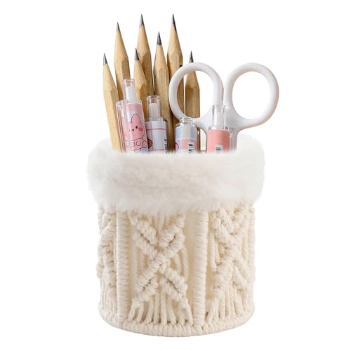 Boho Woven Pen Holder, Glasses Holder & Makeup Brush Holder – Tri...
