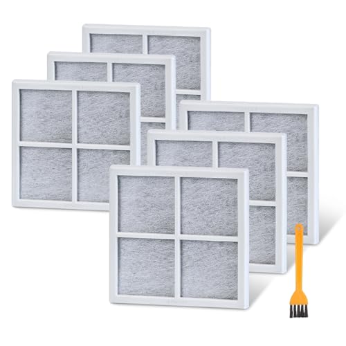 Fanulter 6 Pack LT120F Refrigerator Air Filter | 6 Month Replacement Refrigerator Air Filter for LG LT120F Kenmore Elite 46-9918 469918 9918 Replaces ADQ73214402 ADQ73214403 ADQ73214404