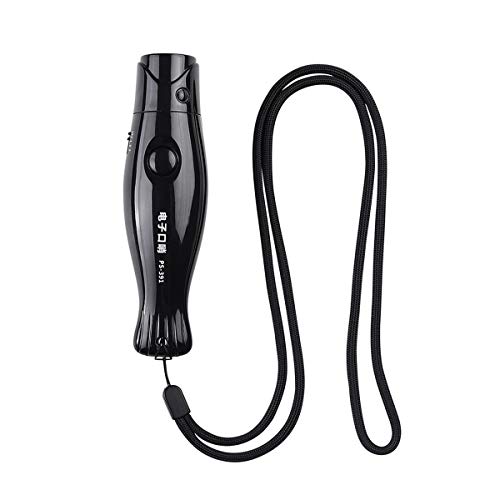 電子ホイッスル 3種類の音色 電子笛 手持ち型 防災笛 ネックストラップ付き アウトドア 学校 ジム キャンプ ハイキング コーチ笛 審判装備 ライフガード 緊急用ホイッスル笛 ブラック