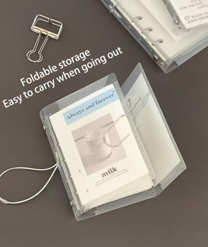 Image of Clear A7 Binder (6-Ring), 4.1 inch x 5.9 inch Mini Pocket-Sized Refillable Notebook Cover, Transparent Plastic Flip Flap Folder for Travel, Budget,Reading Bookish