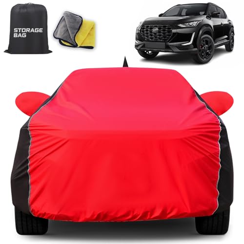 Image of for Nissan Magnite 100% Waterproof Car Cover for All Weather Protection with Mirror Pockets, Soft Cotton Lining, Triple Stitched with Adjustable Belt Bottom Elastic to Secure Fit