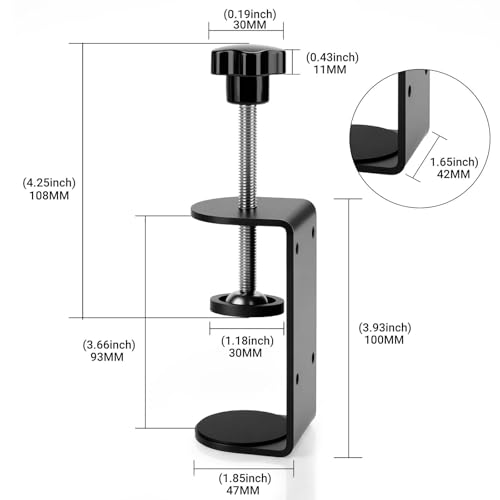 Image of C Clamps 2-3 Inch with 4 Small Holes in the Back, Adjustable Desk C-Clamp for Range 0.39 inch~3.5 inch, Versatile Clamp for Brake, Parts Assembly, Fastening, Welding, Woodwork, Metal Work (6-Pack, 3 in)
