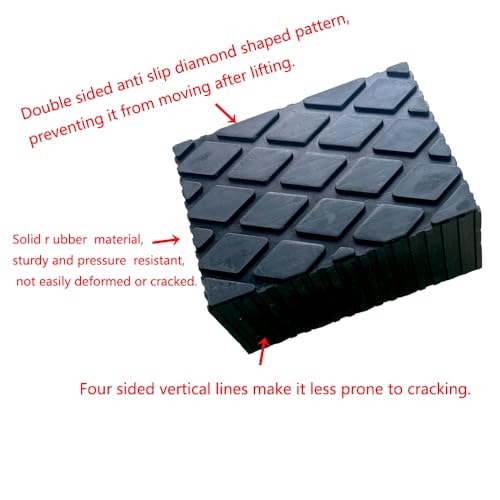 Image of 4 Pure Solid Universal Rubber Lift Pads, Used for car Lifts, Jacks, Frames 6-3 /8 inchx 4-3 /4 inch x 3 inch(160mm x 120mm x 75mm)