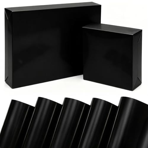 Shining Black Wrapping Paper 5pcs 50 * 70cm Matte Black Paper Birthday Wedding Party Christmas Christmas Gift Decorations