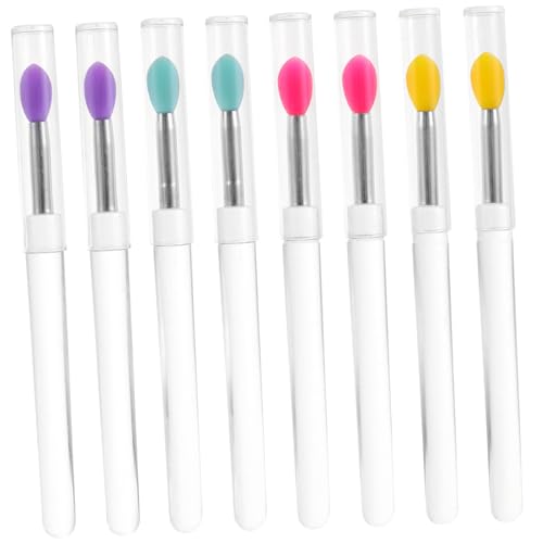 Beaupretty 8pcs Silicone Lip Brush Portable Dustproof Lipstick Applicators with Heads for Precise Makeup Application Soft Reusable and Durable for Daily Use