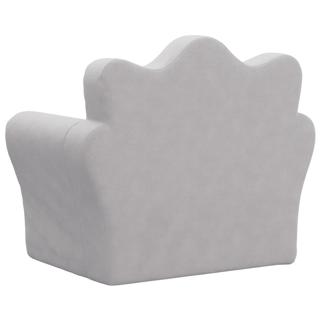 vidaXL Sofá para Niños, Sillón con Respaldo Reposabrazos, Mini Sofá Infantil, Asiento Sofá para Dormitorio Sala de Juegos, Felpa Suave Gris Claro