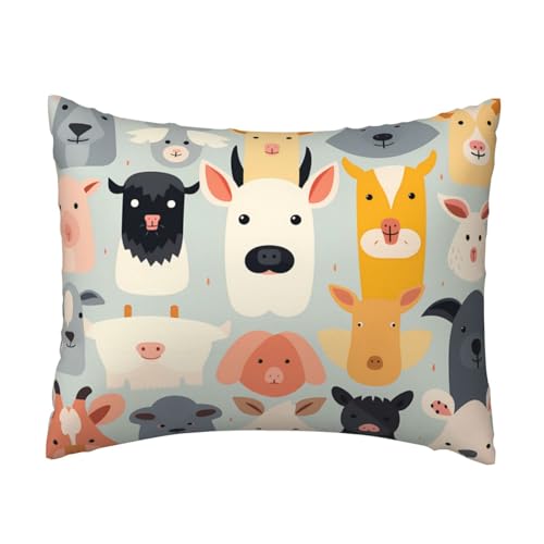 Children's Animation Printed Pillowcase - 16 * 20 inches, Invisible Zipper, Breathable and Soft Pillowcase,