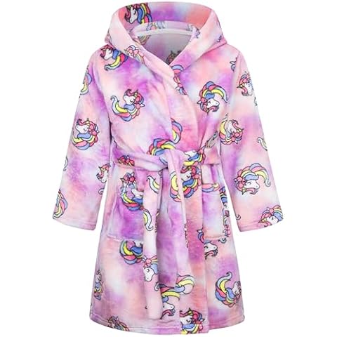 FILOWA Kids Fluffy Hooded Dressing Gown Cover