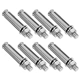 MAGICLULU 8pcs M8x60 Stainless Steel Expansion Bolts Concrete Wall Fastening Screws Heavy Duty Steel Expansion Screw Bolts for Industrial and Construction Use