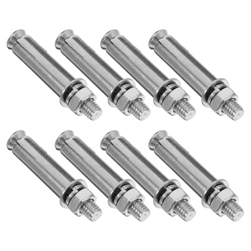 MAGICLULU 8pcs M8x60 Stainless Steel Expansion Bolts Concrete Wall Fastening Screws Heavy Duty Steel Expansion Screw Bolts for Industrial and Construction Use