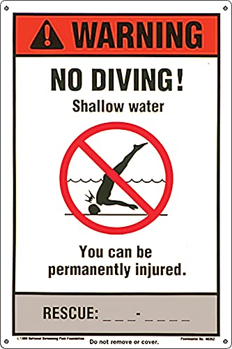 Poolmaster Sign for Residential or Commercial Swimming Pools, NSPF No Diving