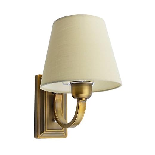 GLW E14 Vintage Lámpara de Pared,Metal de Tela de Lino,Lámpara de Pared de Decoración del Hogar Vintage,Adecuado para sala de estar, dormitorio, pasillo, escaleras(Sin bombilla)