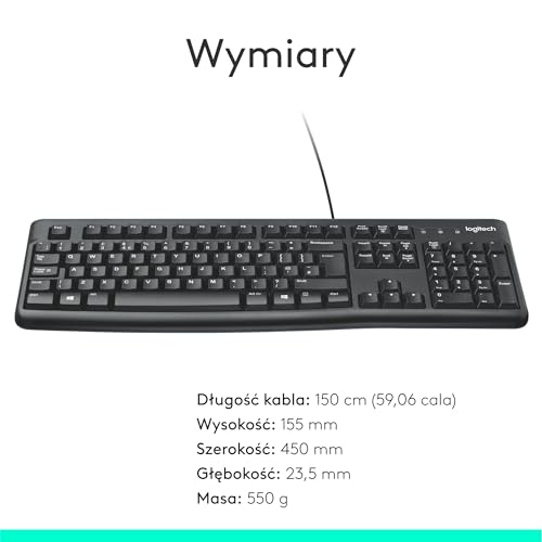 Logitech K120 Klawiatura Przewodowa dla systemu Windows