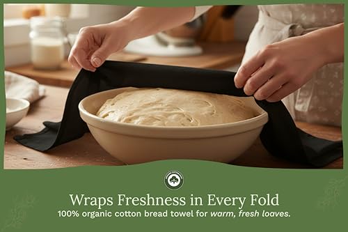 Image of Black Flour Sack Tea Towels - 100% Cotton, 27 inchx27 inch, 5 Pack, Highly Absorbent Dish Towels - Versatile Use for Baking - Customize with Embroidery, Printing or Sublimation