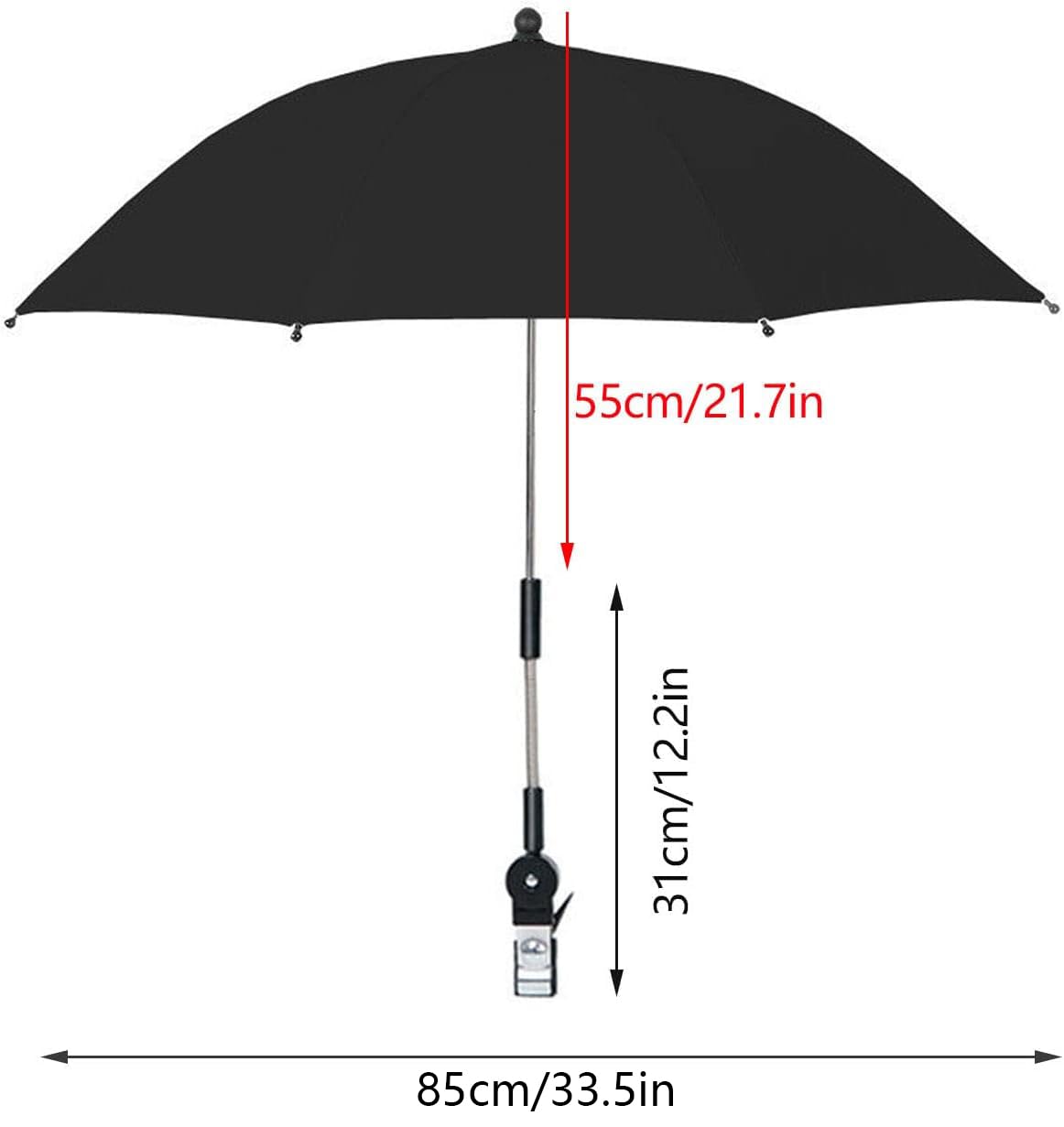 Paraguas para Silla con Abrazadera, Paraguas Portátil con Clip para Sillas de Playa, Cochecito de Patio Al Aire Libre, Sillas de Ruedas, Carritos de Golf(Rosa)
