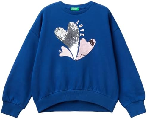 United Colors Of Benetton Sweatshirt à Capuche Enfant Bleu 130 Cm - Coton Confortable