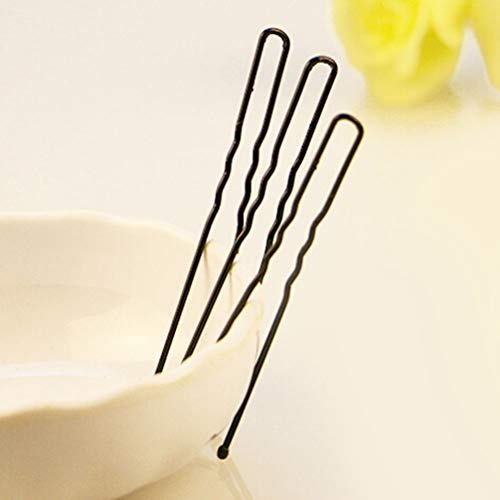 Lurrose 35 peças de grampos de cabelo femininos em formato de U preto de aço inoxidável, acessórios