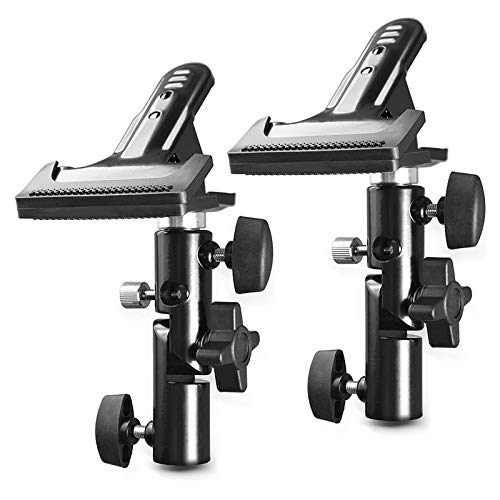 Slow Dolphin Fotostudio, robuster Metall-Klemmhalter mit 5/8 Lichtständer und Regenschirm-Reflektorhalter (2 Stück) Cover