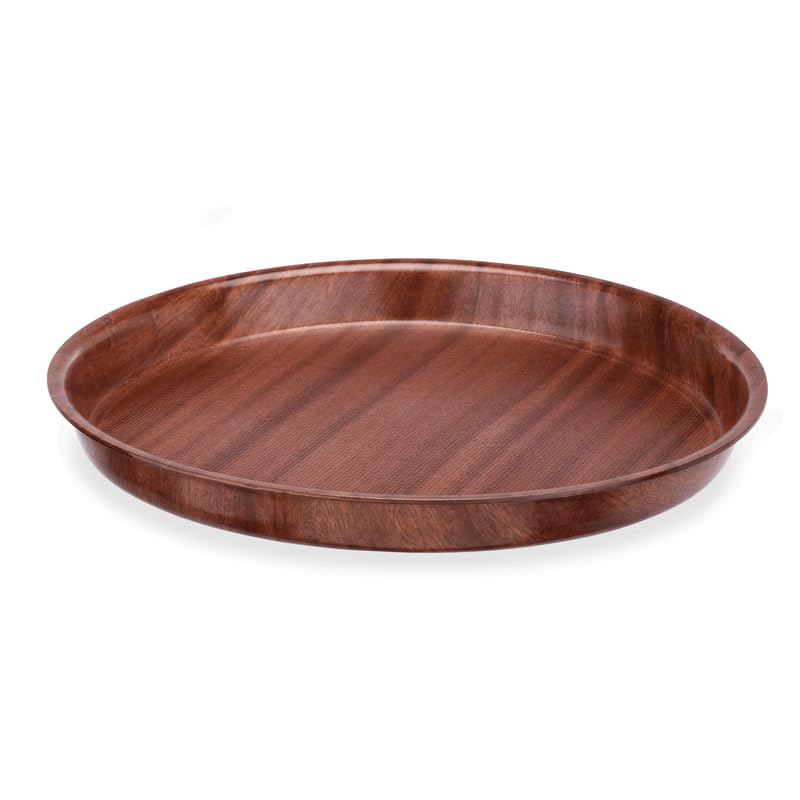 6 bandejas para cristal de cerveza, tablero de fibra de densidad media, aspecto de madera, redondas, marrón, diámetro de 36 cm, bandeja 90 antideslizante