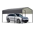 10X15FT Large Metal Carport Carports for Car, Boats and Truck Enhanced Base Heavy Duty Garage Outdoor Galvanized Car Shelter for Full-Size Pickup Trucks, Boats, and Tractors