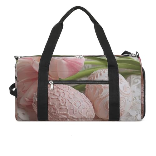 Sac de sport léger blanc mixte dentelle et tulipes taille unique adulte