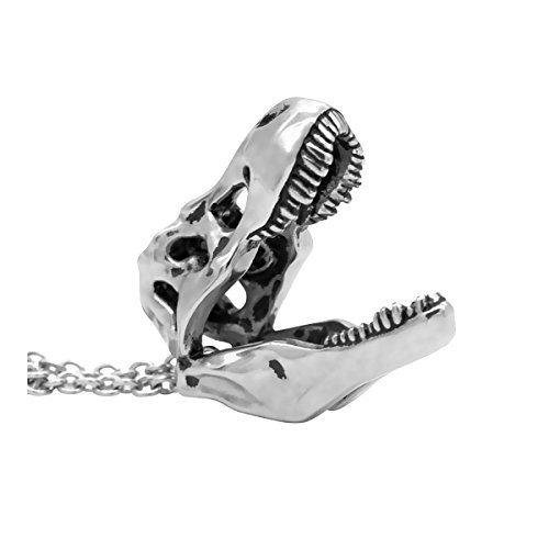 Controse Dinosaur Necklace Mini T-Rex Skull Pendant 316L Stainless Steel4