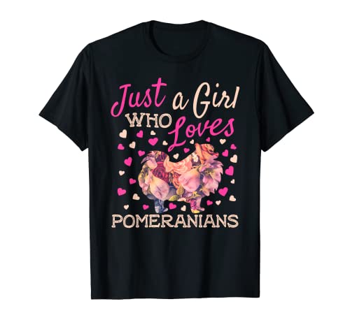Just a Girl Who Loves Pomeranians Dog Lover Girl Women T-Shirt