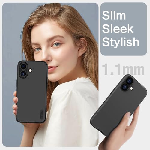 Image of Nillkin Frosted Shield Case for iPhone 17 Case, [Compatible with MagSafe][Slim Profile] [Military Grade Drop Protection] Shockproof Bumper Phone Case 6.3 inch 2025 (Black)