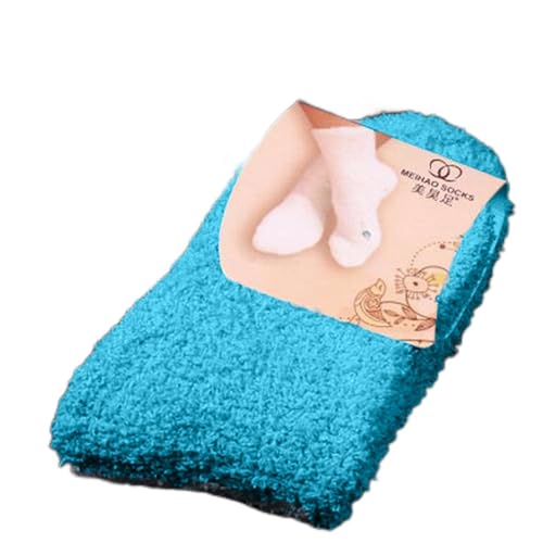 GRABAGECAN Womens Winter Long Socks Thick Warm Coral Fleece Sleep Floor Candy Color