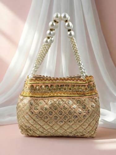 Image of Adiva Potli Handbags For Women | Potli Bags For Ladies For Wedding | Potli Bags For Women | Wedding Bags For Woman | Batwa Potlis Hand Bag | Designer Potli Bag For Ladies For Marriage