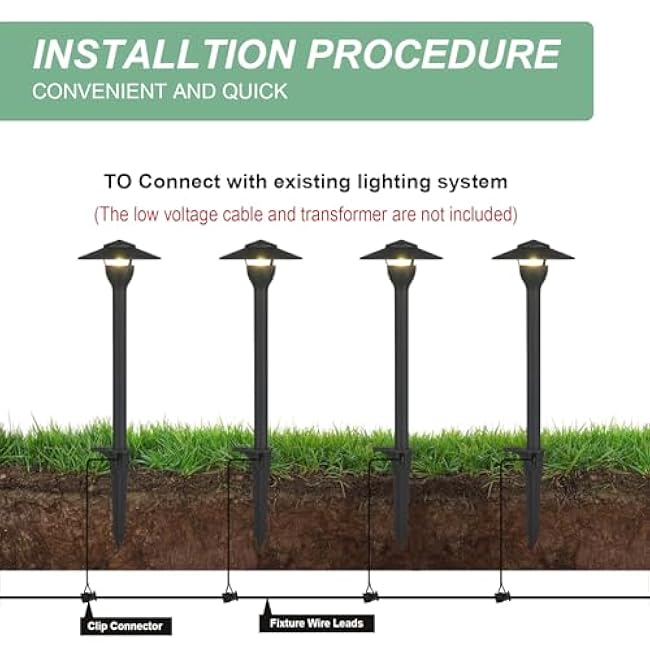 Low Voltage Pathway Lights LED Landscape Lights 4.5W 3000K Warm White Cast-Aluminum