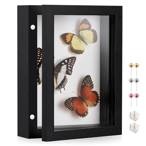 SPESFUTA 5x7 Black Deep Shadow Box Picture Frame with HD Clear Glass